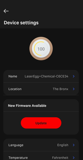 Live Air Screenshot - Firmware Update