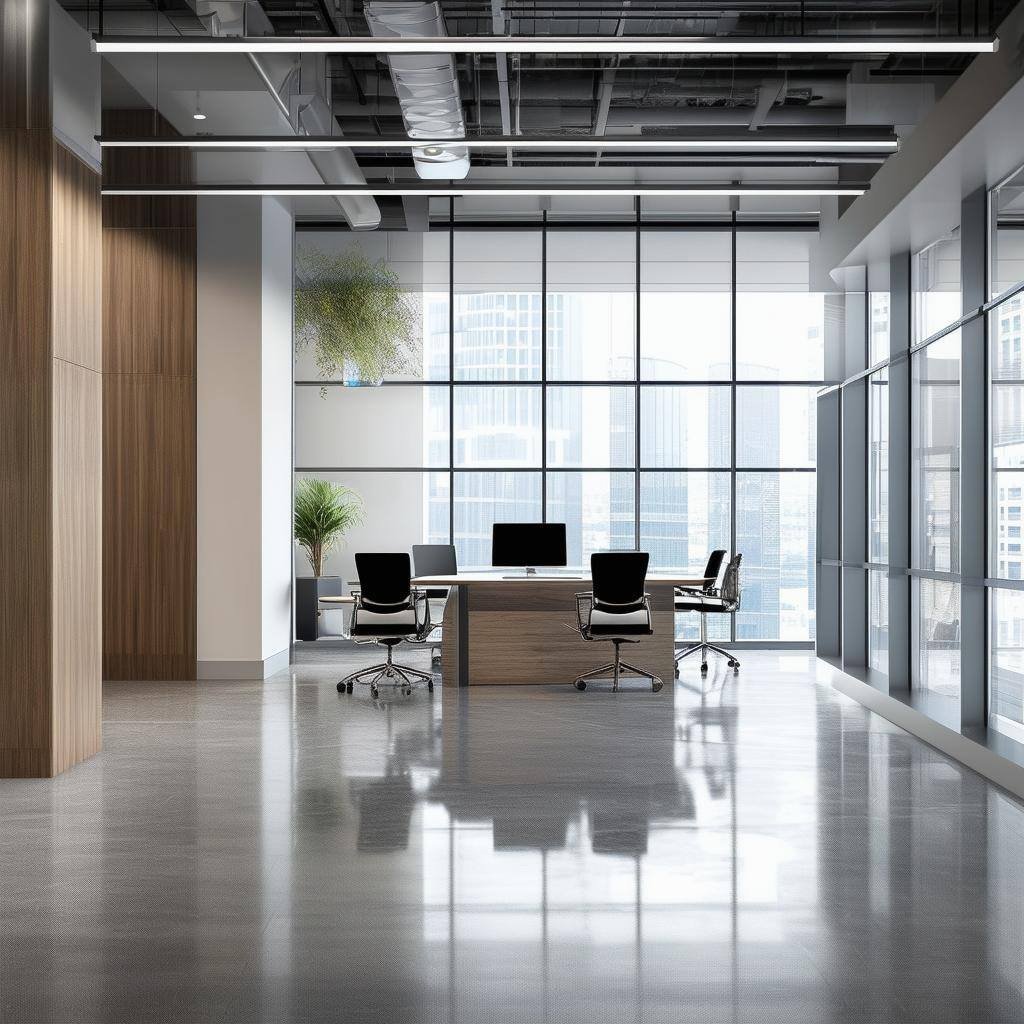 modern and sleek workplace building interior
